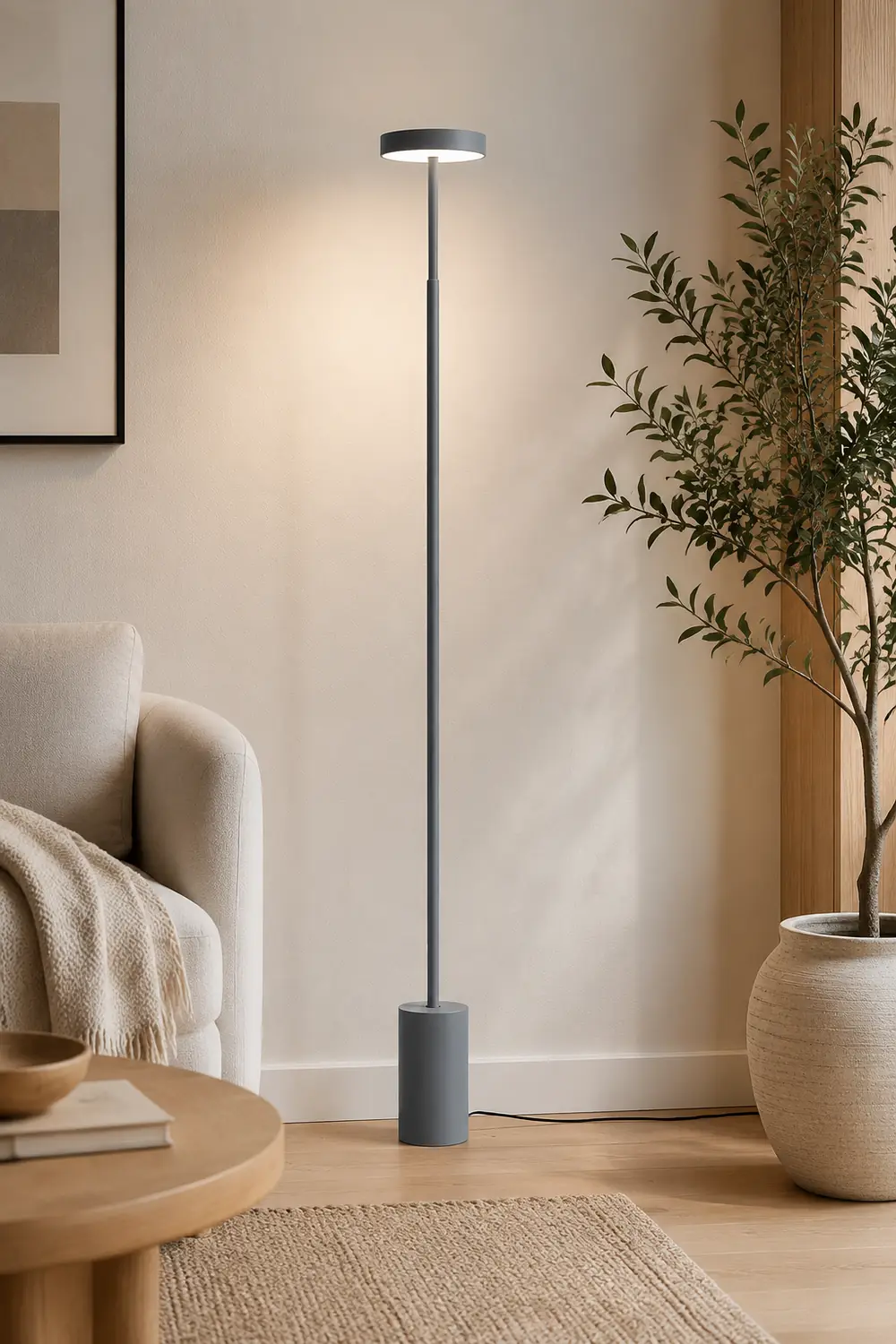 Edge Floor Lamp Linear Modern/Minimalist, Black/White/Gray, Bedroom - Lumpaz