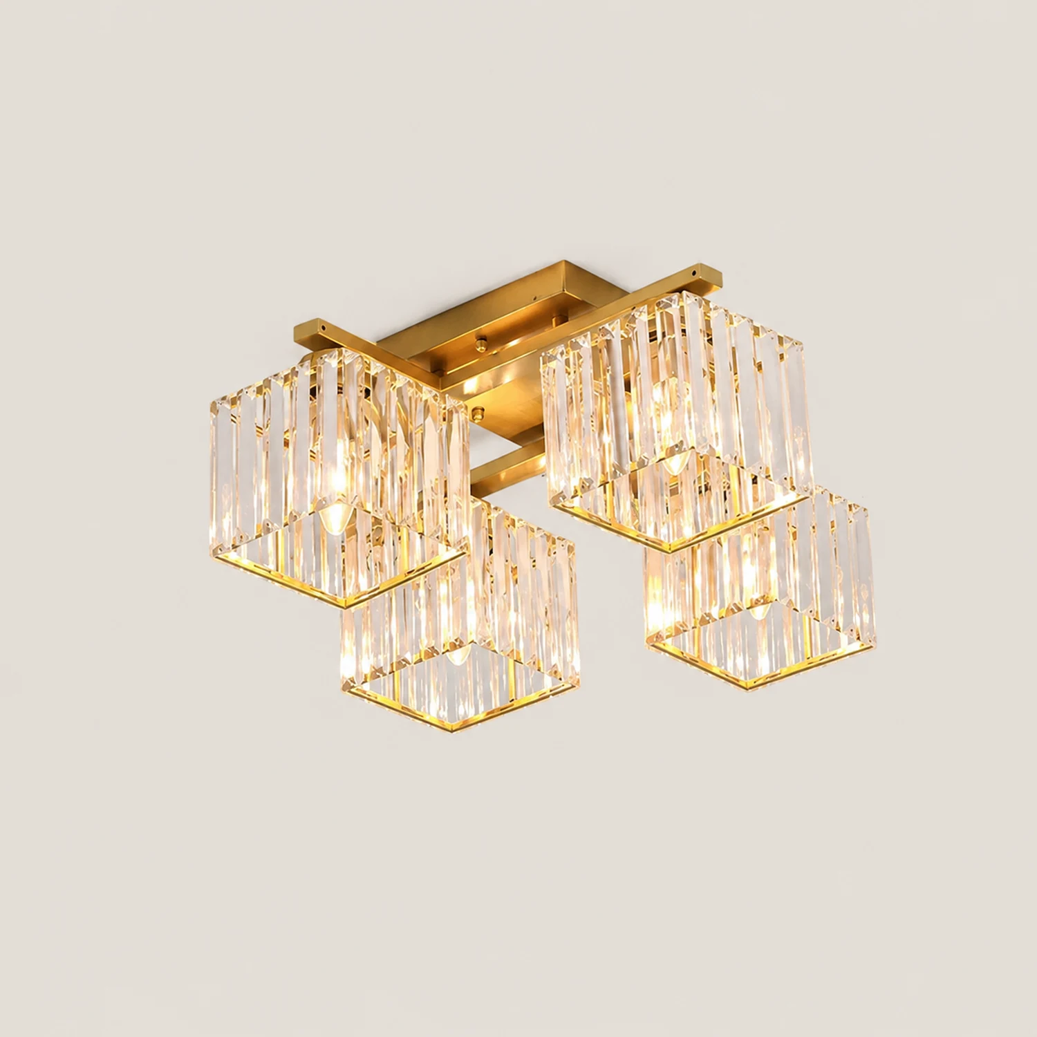 Kristy Modern Flush Mount Ceiling Light, Black/Gold - Lumpaz