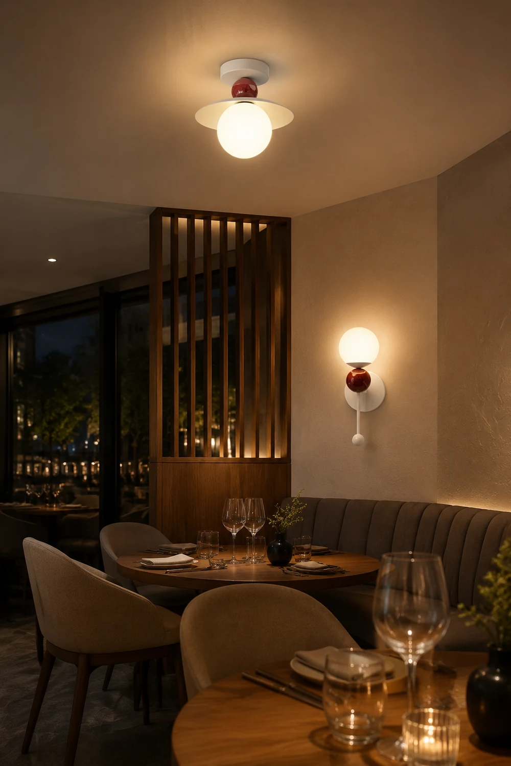 Hailie Modern LED Wall Lights/Ceiling Light Wood/Red Bedroom/Hallway/Living Room - Lumpaz