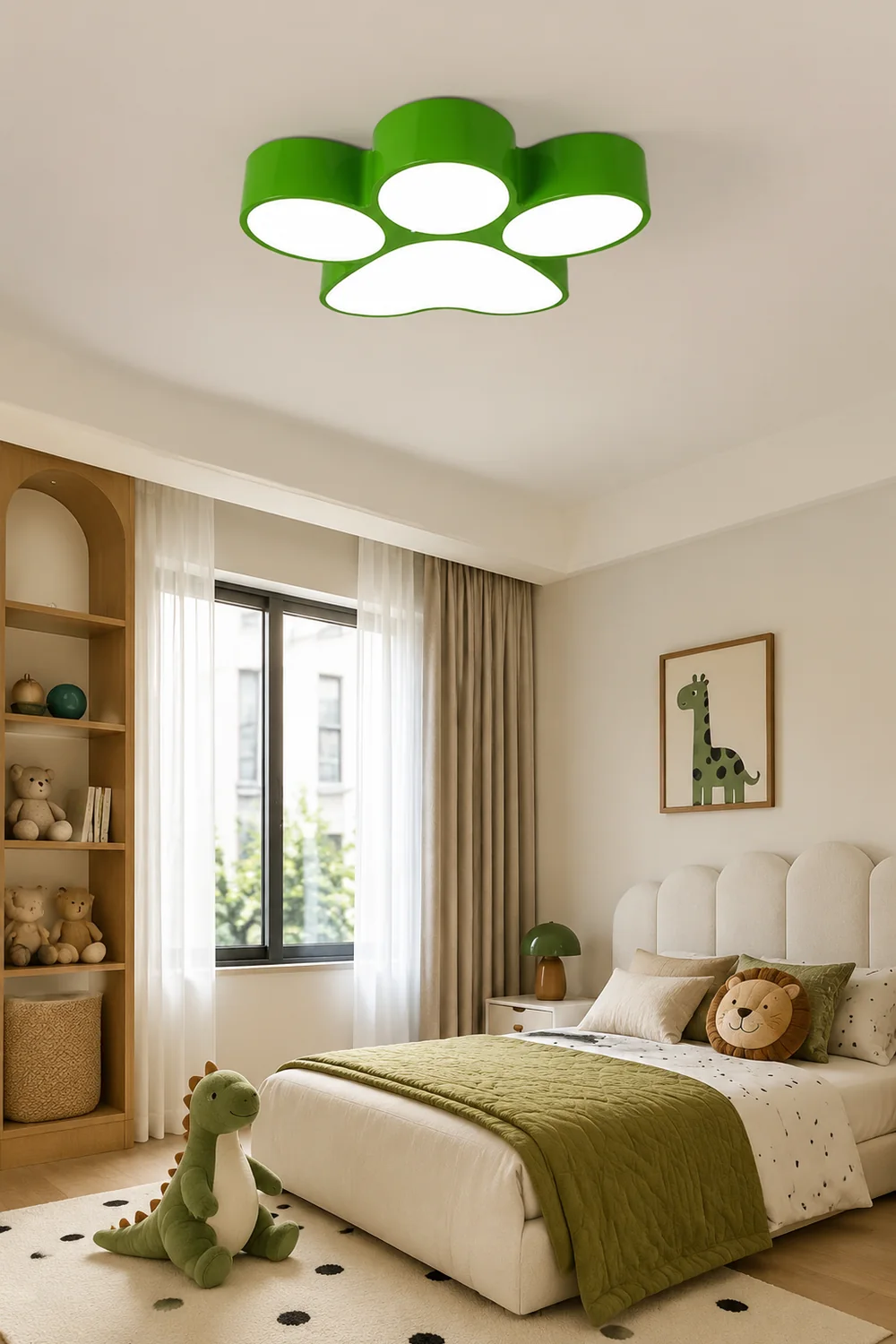 Freja Modern Dog Paw Acrylic Children Ceiling Flush Mount Light - Lumpaz