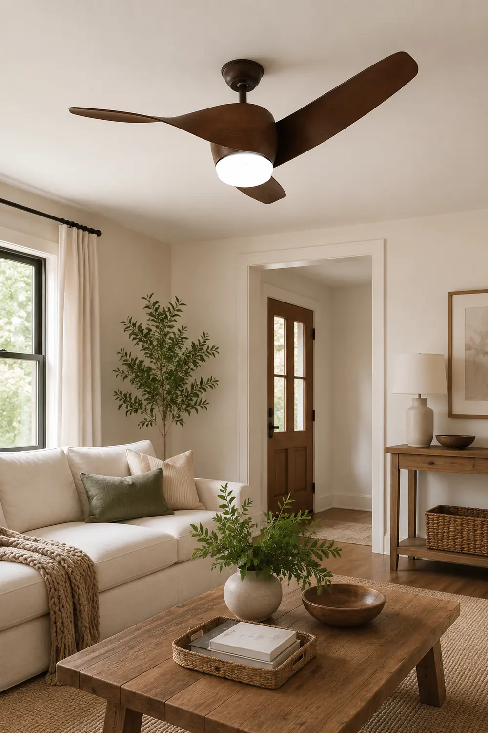 Garner 3-Blade Basic Ceiling Fan with Light, 4 Colors, DIA 52'' - Lumpaz