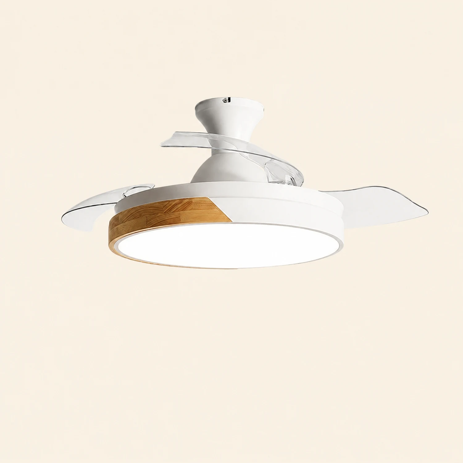 Morandi Invisible Blades Ceiling Fan With Light, 5 Color, L 35.4"/39.3" - Lumpaz