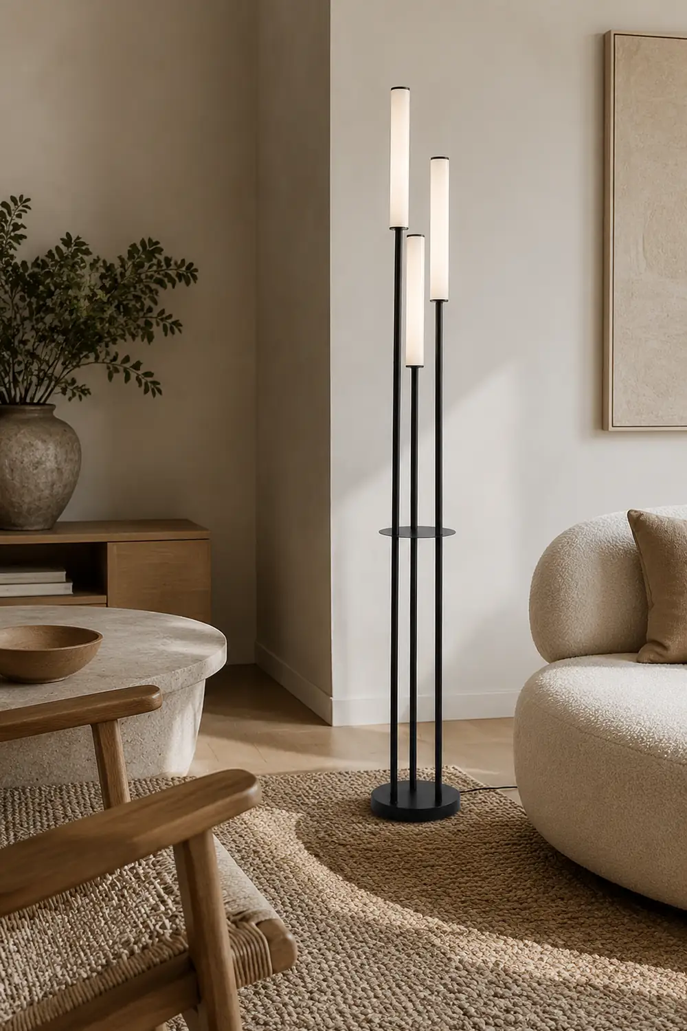 Eryn Modern 3 head Black Metal Arcylic Floor Lamp - Lumpaz