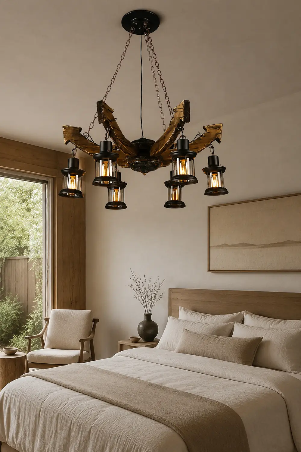 Austin Pendant Light Mid Century/Modern, Metal/Wood, Dining Room - Lumpaz