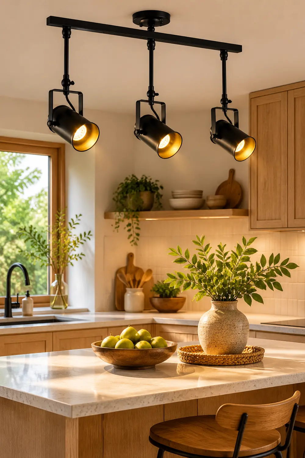 Alessio Vintage Adjustable Semi-Flush Mount Ceiling Light, Black - Lumpaz