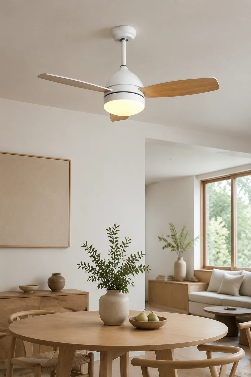 Haydn 3-Blade DC Modern Ceiling Fan with Light, Summer, 41'' - Lumpaz