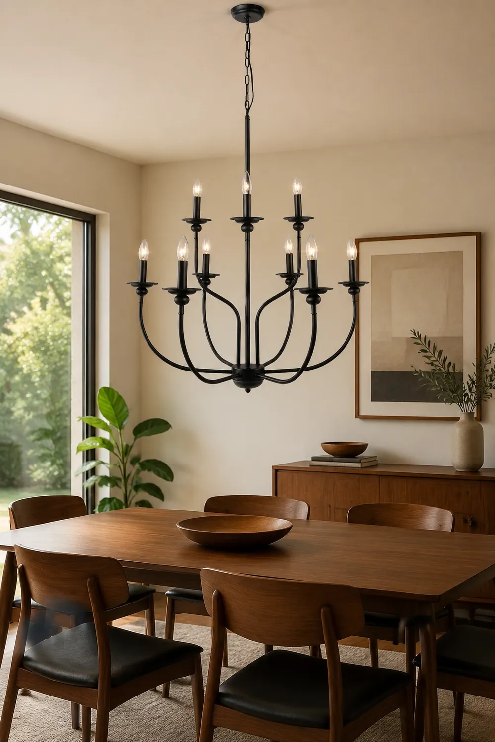 Silva Modern LED Chandelier Black Metal Bedroom Living Room - Lumpaz