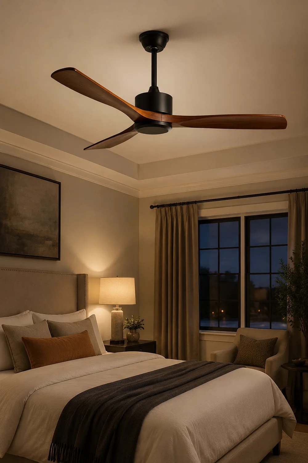 Haydn 3-Blade Black & Red Ceiling Fans, DIA 52'' - Lumpaz