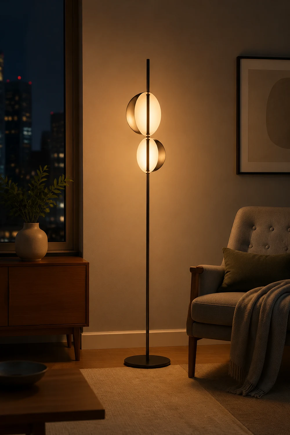 Salgado Modern Minimalist Metal Floor Lamp, Black/Gold - Lumpaz