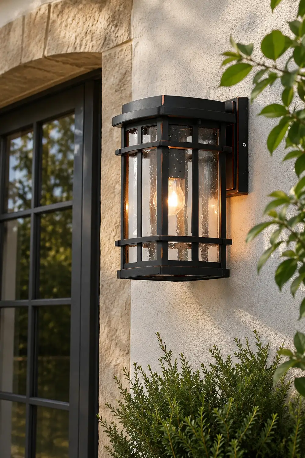 Retro Simple Waterproof Bubbles Glass Shade Modern Outdoor Wall Light - Lumpaz