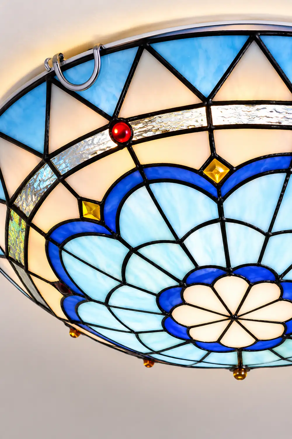 Eryn Flush Mount Glass Colorful Ceiling Light, Bedroom - Lumpaz