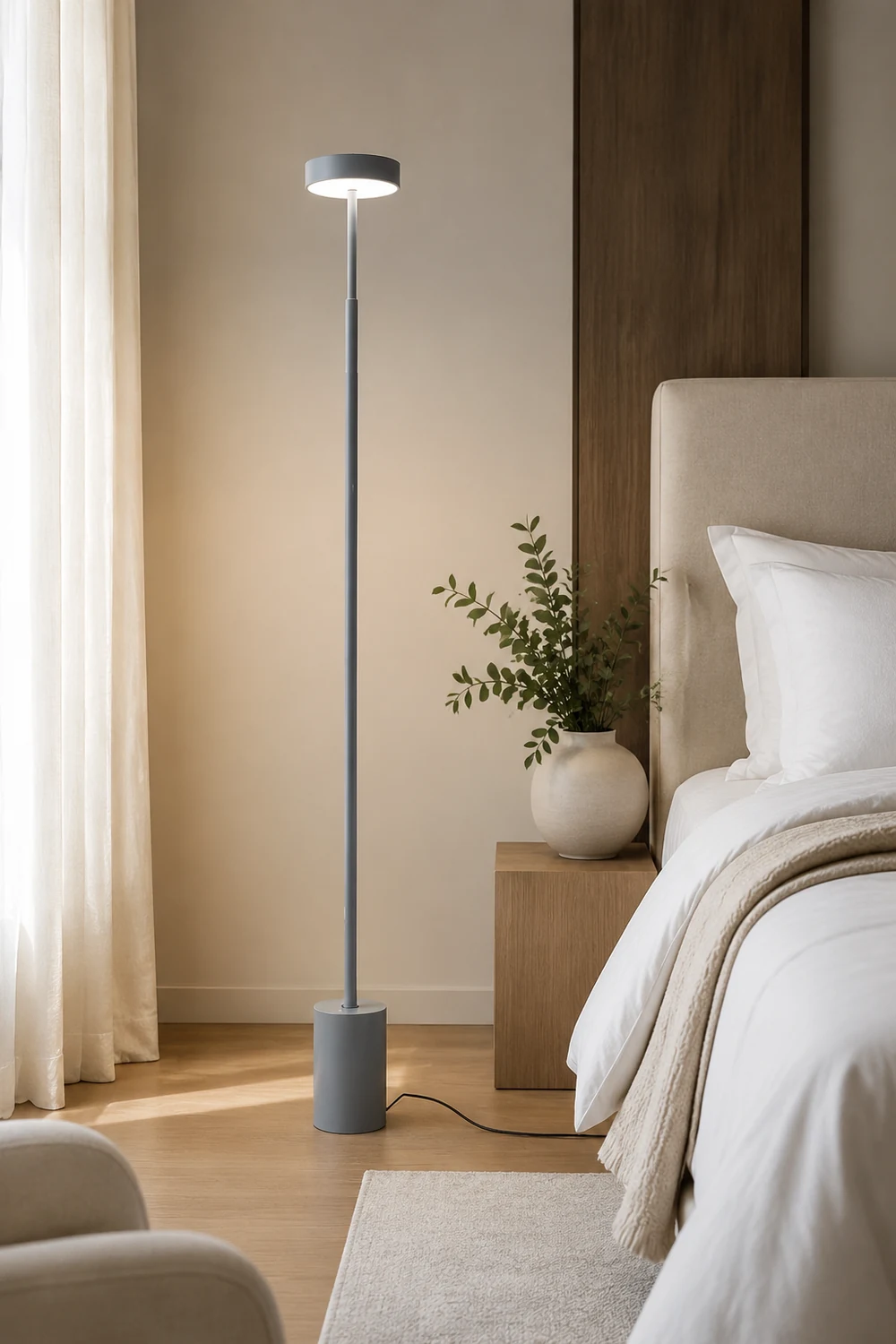 Edge Floor Lamp Linear Modern/Minimalist, Black/White/Gray, Bedroom - Lumpaz