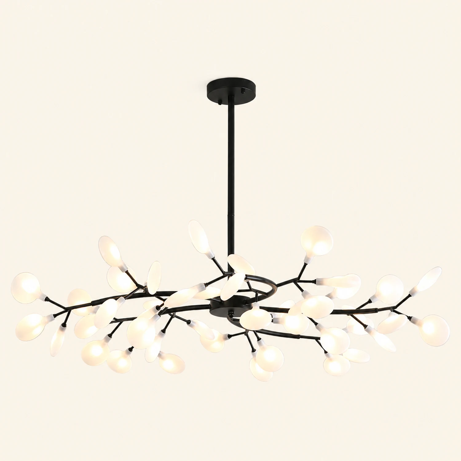 Ophelia Unique Branch Firefly Art Deco Chandelier Black/Gold Living Room - Lumpaz