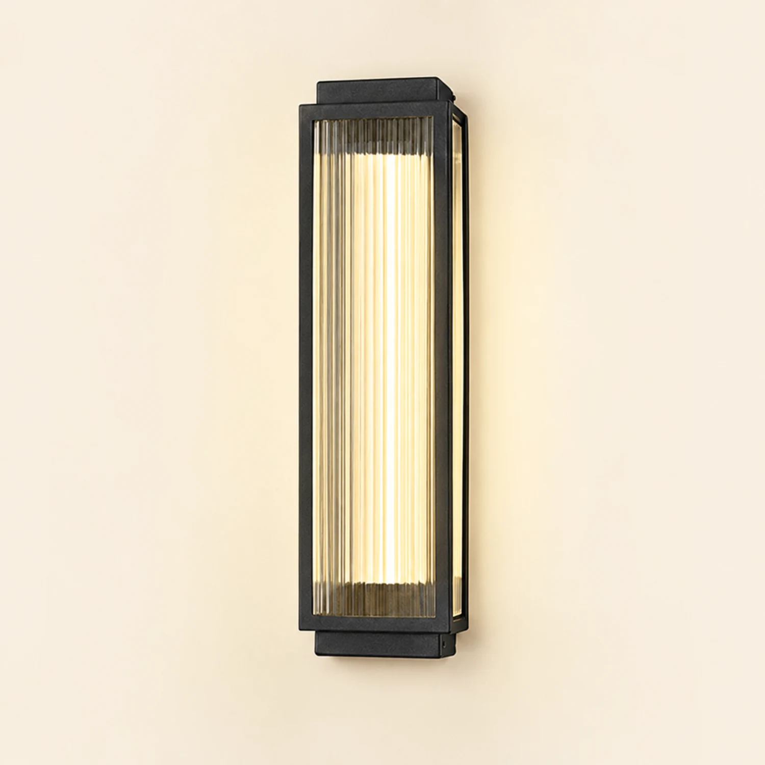 Rectangular Waterproof LED Black Modern Outdoor Wall Light - Lumpaz