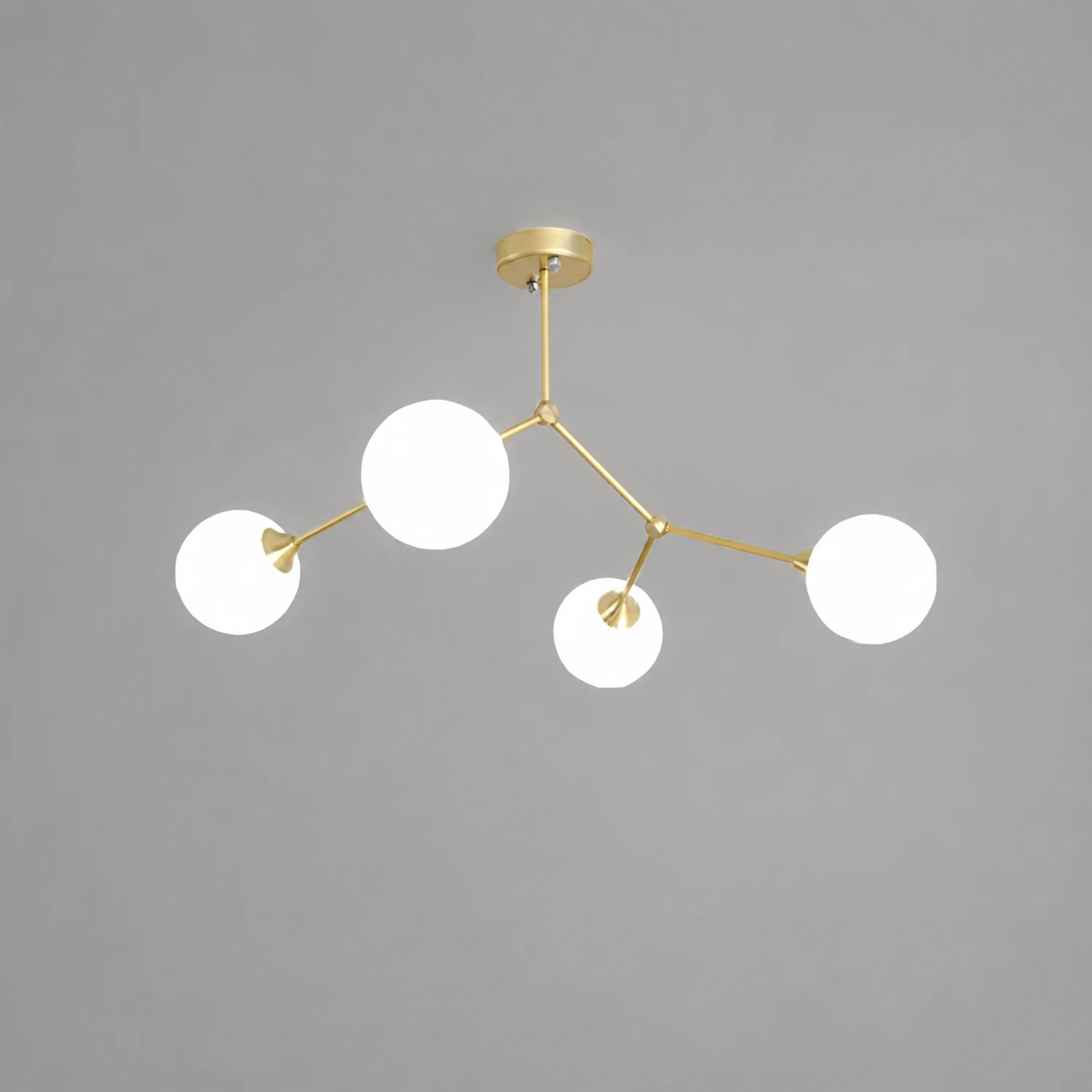Valentina Modern Glass Bubble Chandelier Bedroom, Black/Gold - Lumpaz