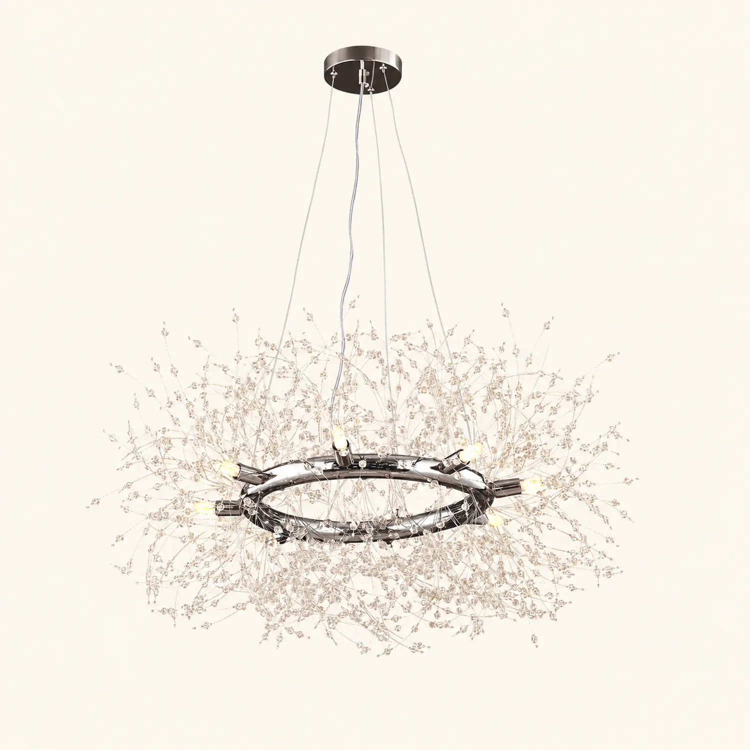 Lili Modern Dandelion LED Pendant Light Gold Metal/Crystal Bedroom/Living Room - Lumpaz