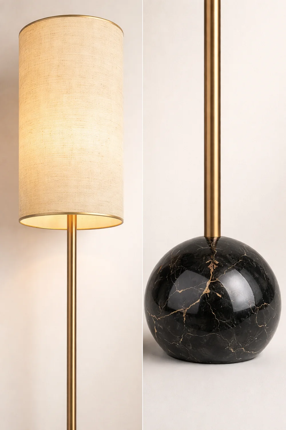 Eryn Modern Cylinder Shape Metal Fabric Floor Lamp - Lumpaz