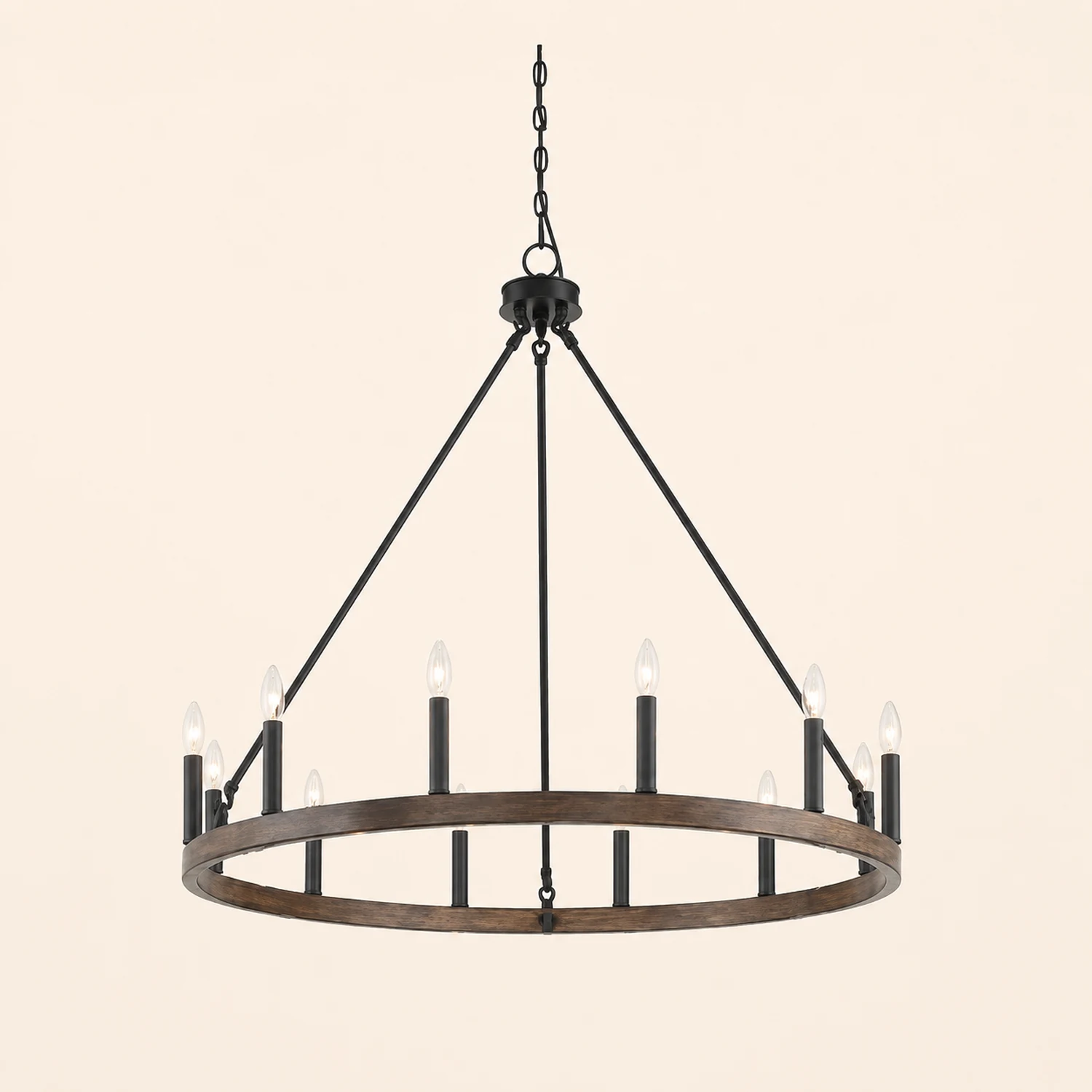 Silva Modern Industrial LED Chandelier Black Metal  Living Room - Lumpaz