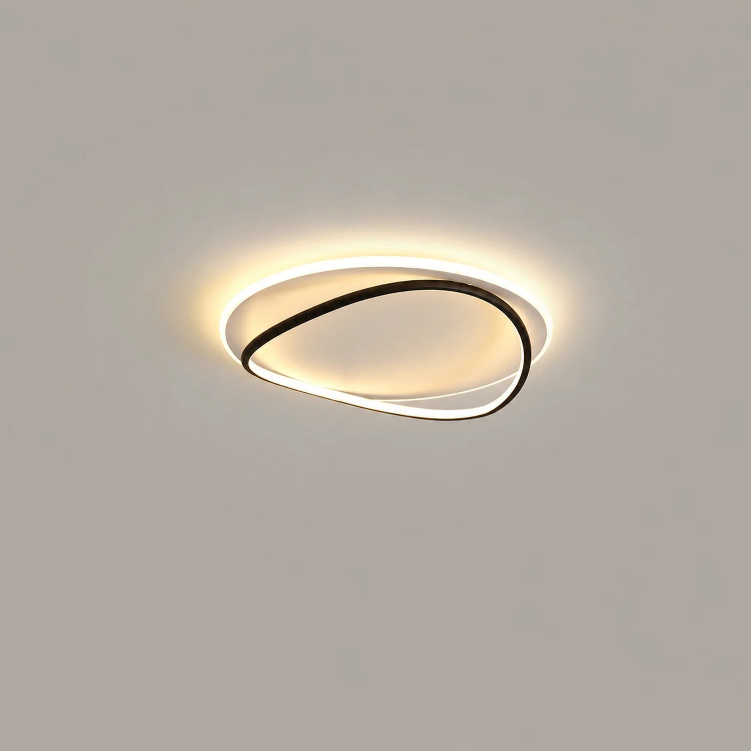 Quinn Flush Mount Ceiling Light Ring Modern, Black/White, Dining Room - Lumpaz