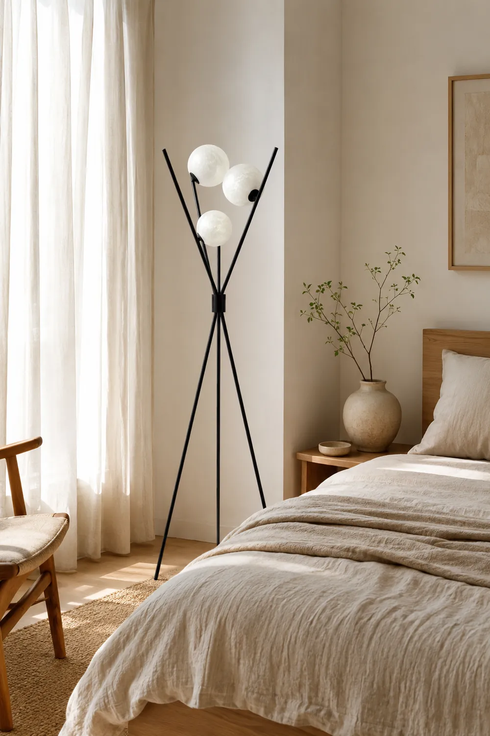 Valentina Tripod Floor Lamp/Table Lamp, Metal/Acrylic - Lumpaz