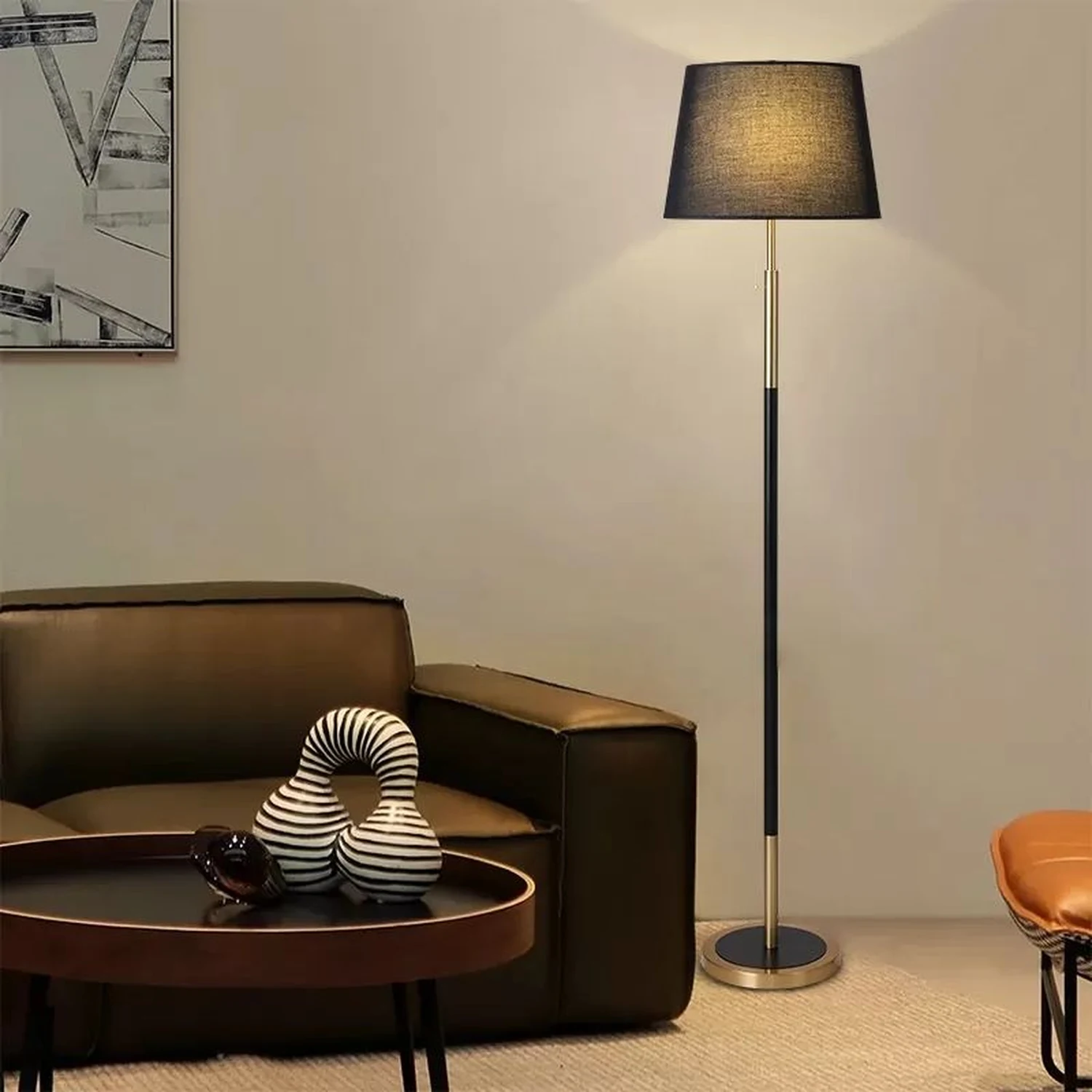 Eryn Modern Cylinder Metal Fabric Floor Lamp, 4 Color - Lumpaz
