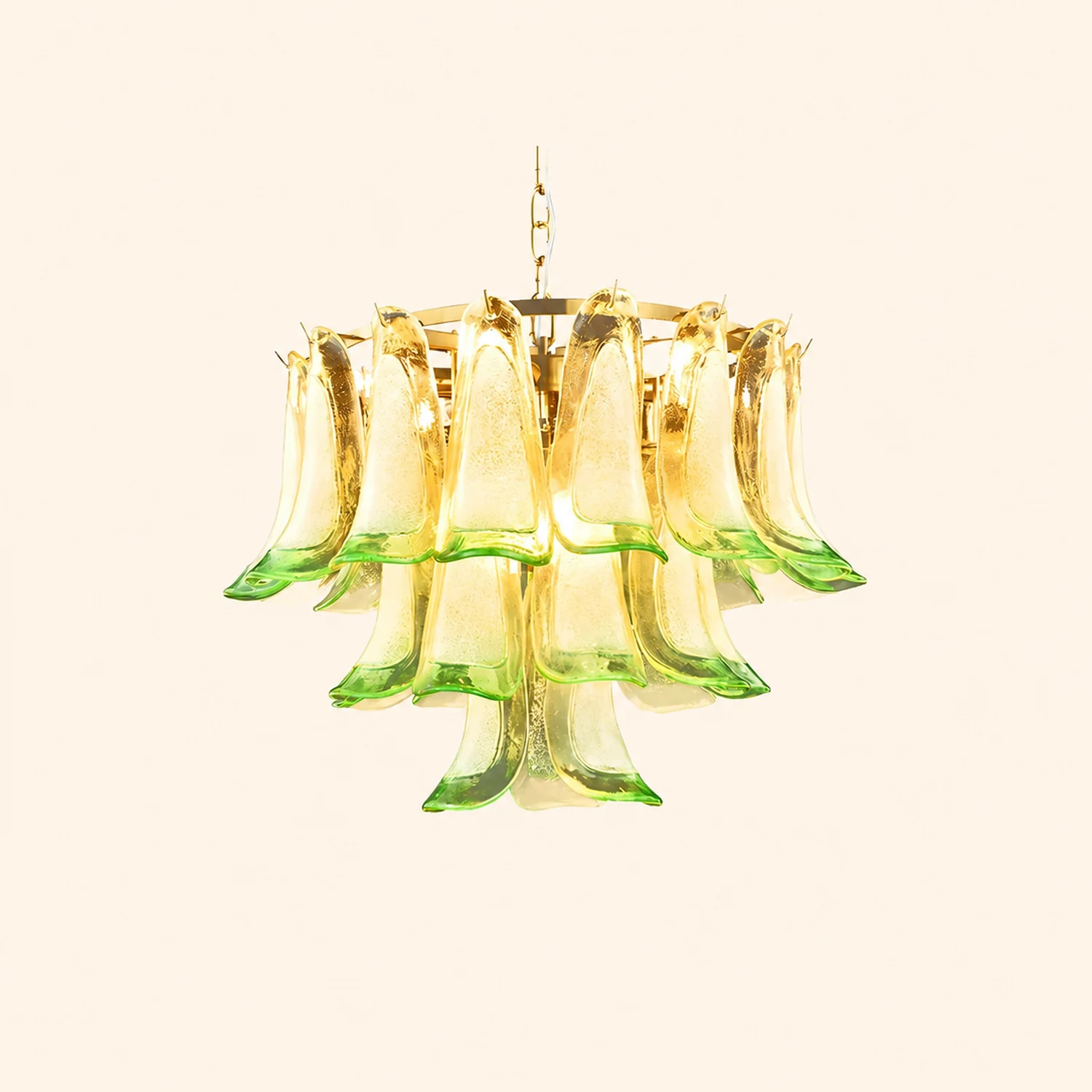 Marilyn Modern 3-Tier Stained Glass Chandelier, Green - Lumpaz