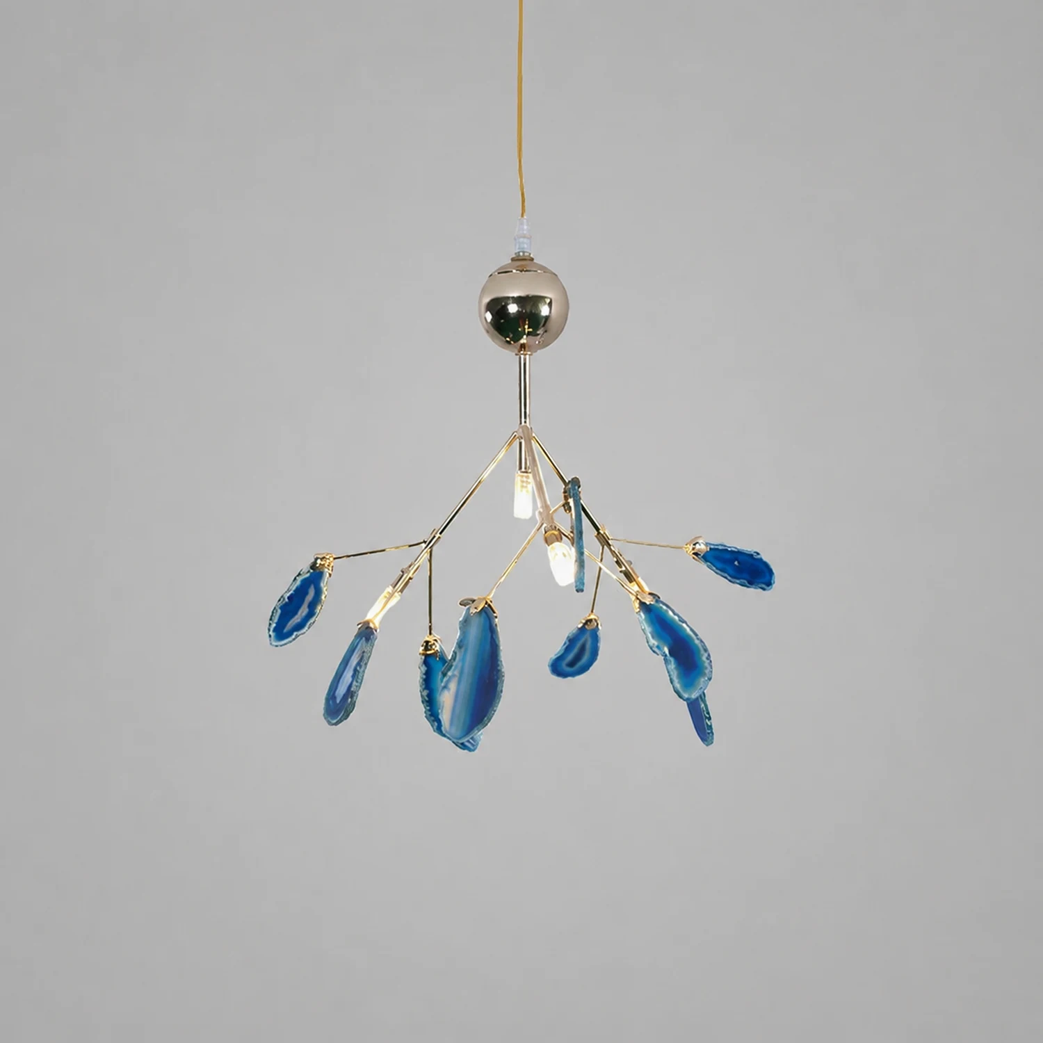 Javon Artistic Leaf Agate Pendant Light Blue/Green/Colorful Dining Room - Lumpaz