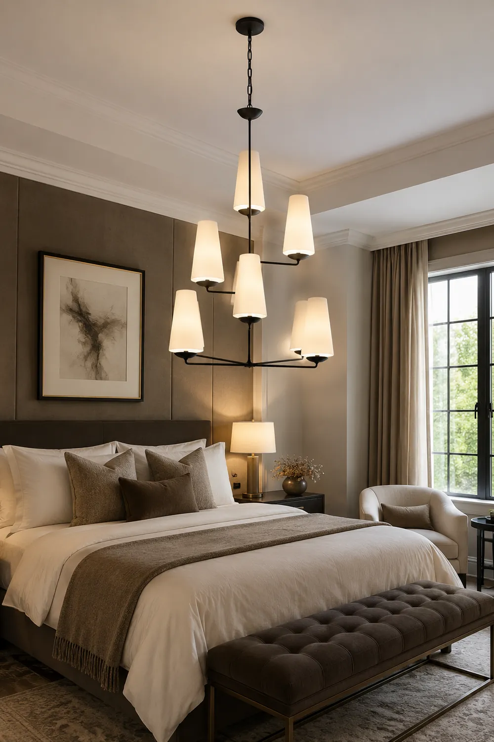 Alessio Design LED Chandeliers White Black Metall Bedroom Kitchen - Lumpaz