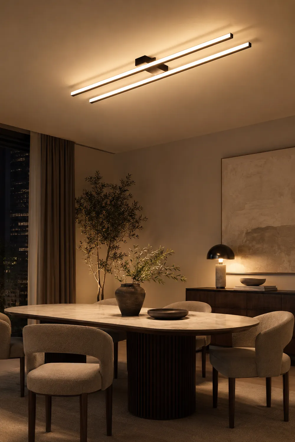 Edge Modern Minimalist LED Flush Mount Ceiling Light Bedroom - Lumpaz