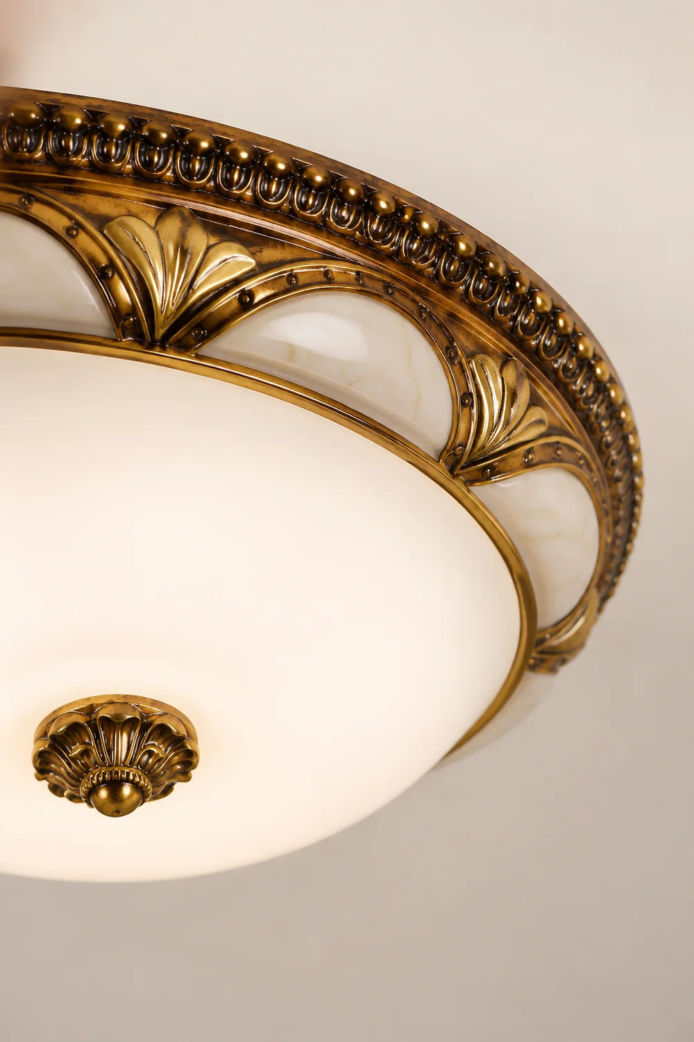 Alessio Floral Retro Flush Mount Ceiling Light Antique Brass Living Room - Lumpaz