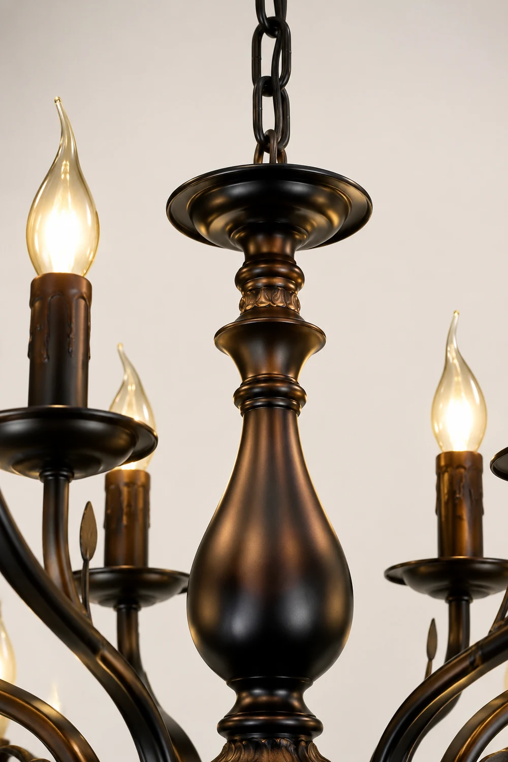 Silva Transitional Candle Chain Chandelier, Black - Lumpaz