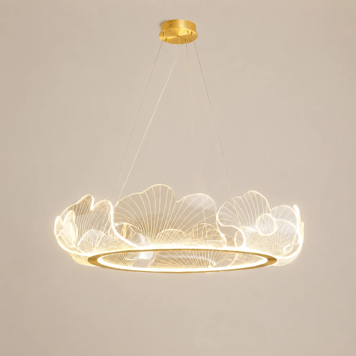 Marilyn Modern Blown Pendant Light, Metal/Acrylic, Living Room/Hall - Lumpaz