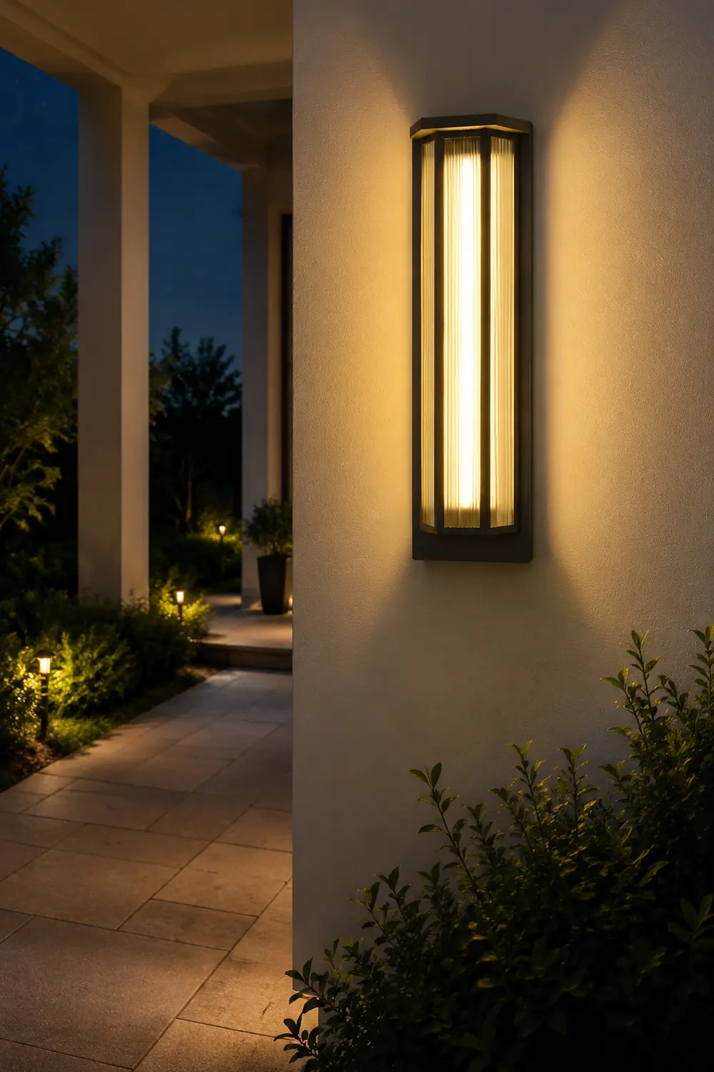 Vintage Rectangular Acrylic LED Outdoor Solar Wall Lights - Lumpaz