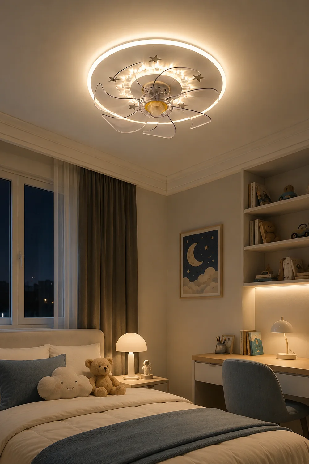 Minori Ceiling Fan with Light, 5 Style, DIA 16"/19" - Lumpaz