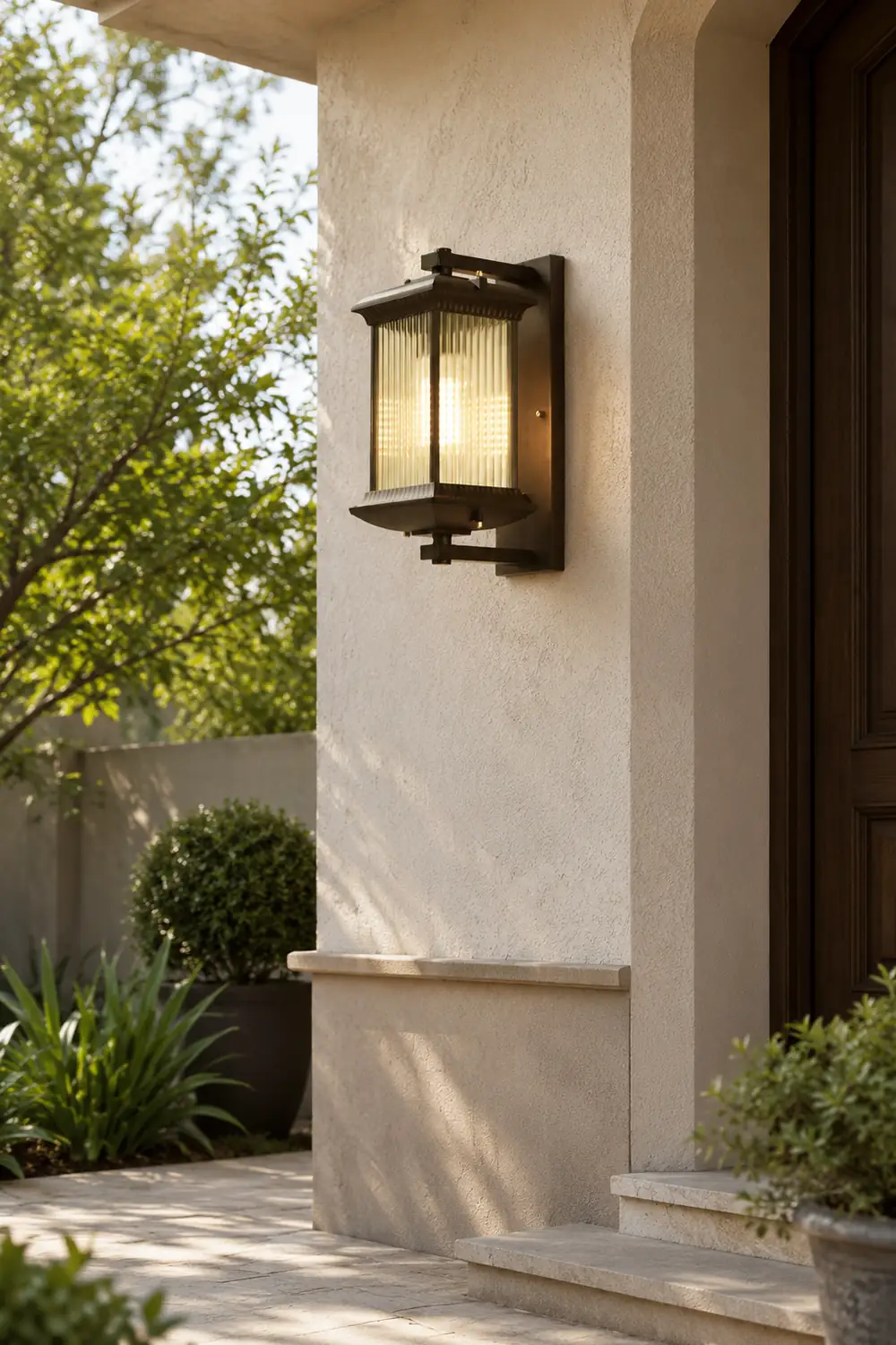 Outdoor Waterproof Creative Glass Shade Brown Retro Exterior Wall Lights - Lumpaz