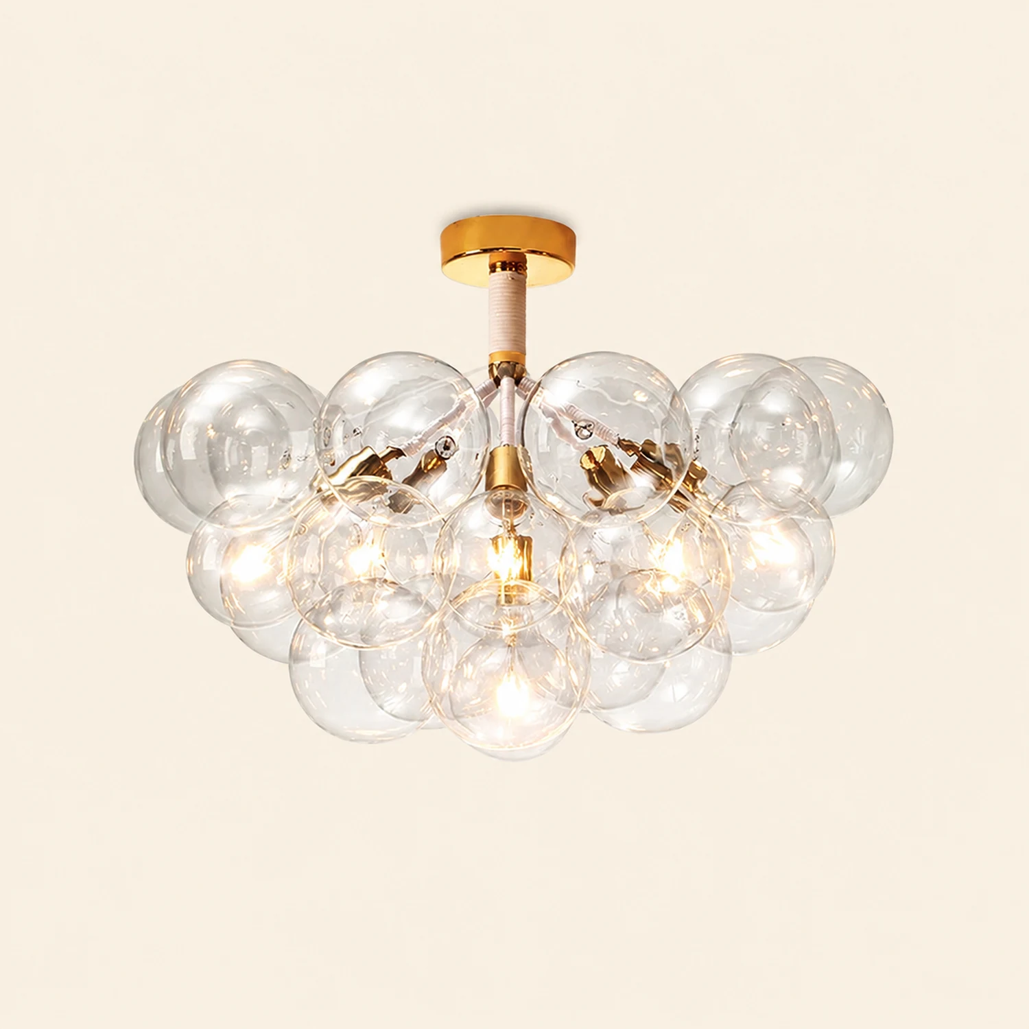 Valentina Modern Multi Globe Acrylic Ceiling Light, Gold/Chrome - Lumpaz