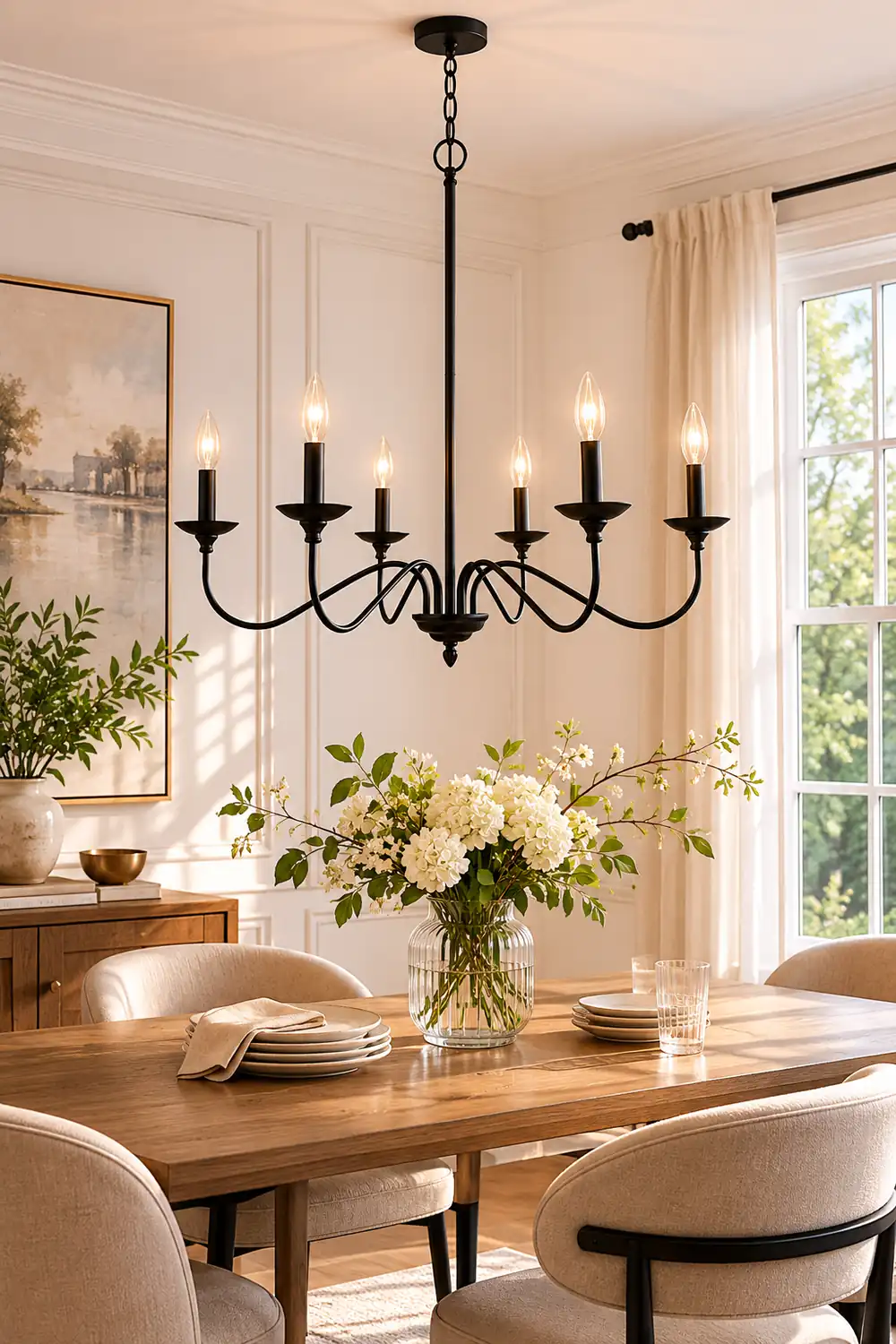 Silva Modern LED Chandelier Black Metal Bedroom Living Room - Lumpaz