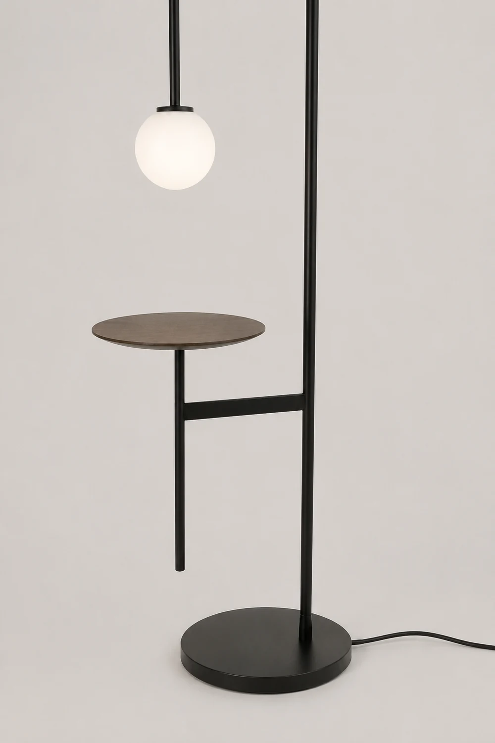 Valentina Minimalist Metal/Marble/Glass Floor Lamp With Table - Lumpaz