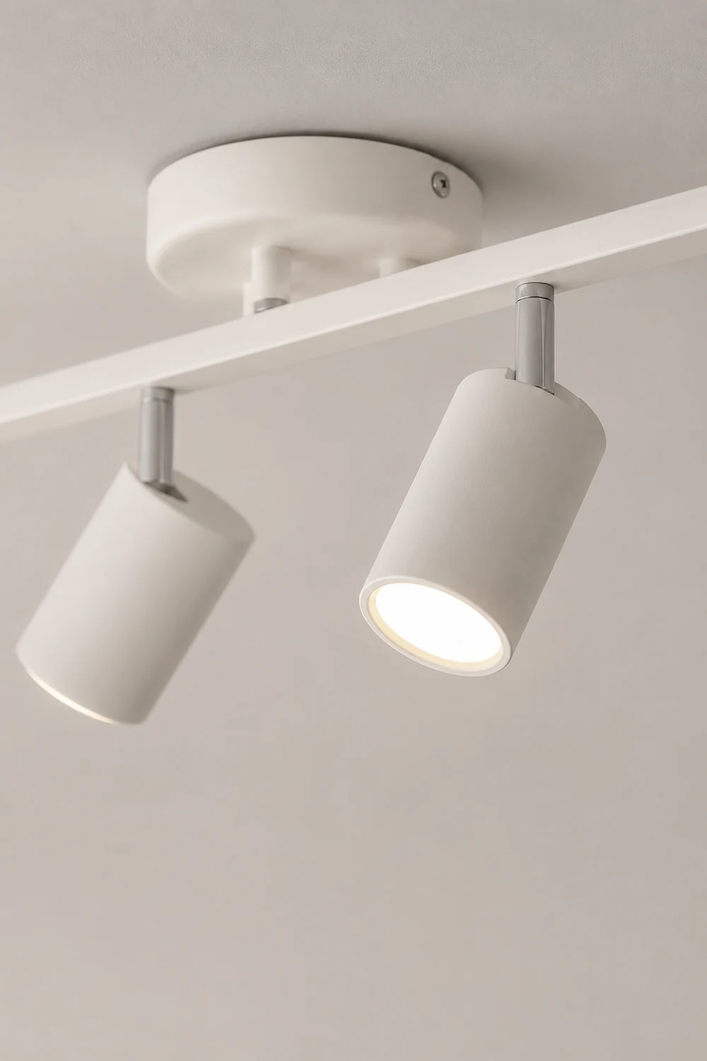 Freja Cylindrical Modern LED Semi Flush Mount Spotlight, Black/White - Lumpaz