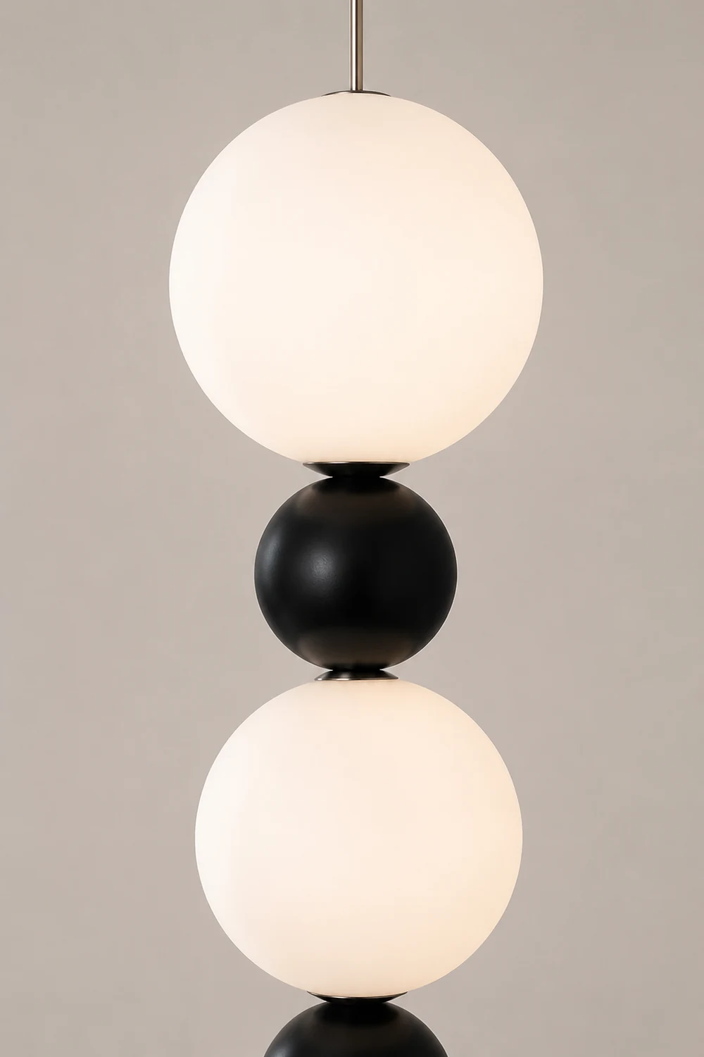 Valentina Modern Ball-shaped Resin Glass Floor Lamp,Black /White - Lumpaz