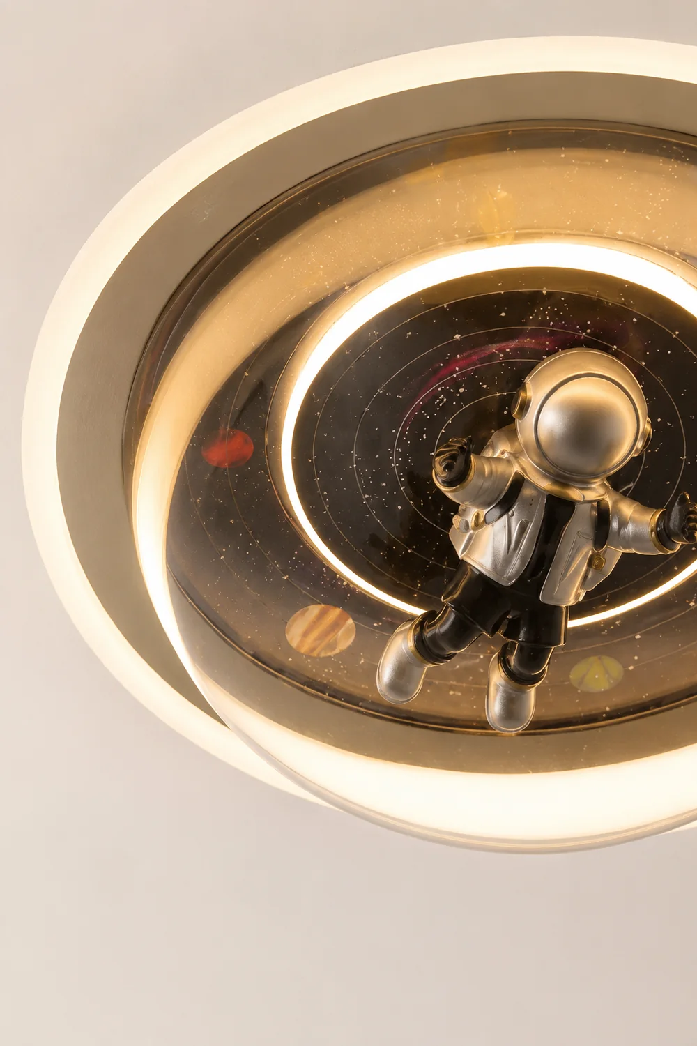 Fateh Flush Mount Ceiling Light Astronaut Modern, Metal/Acrylic, Pink/Blue, Bedroom - Lumpaz