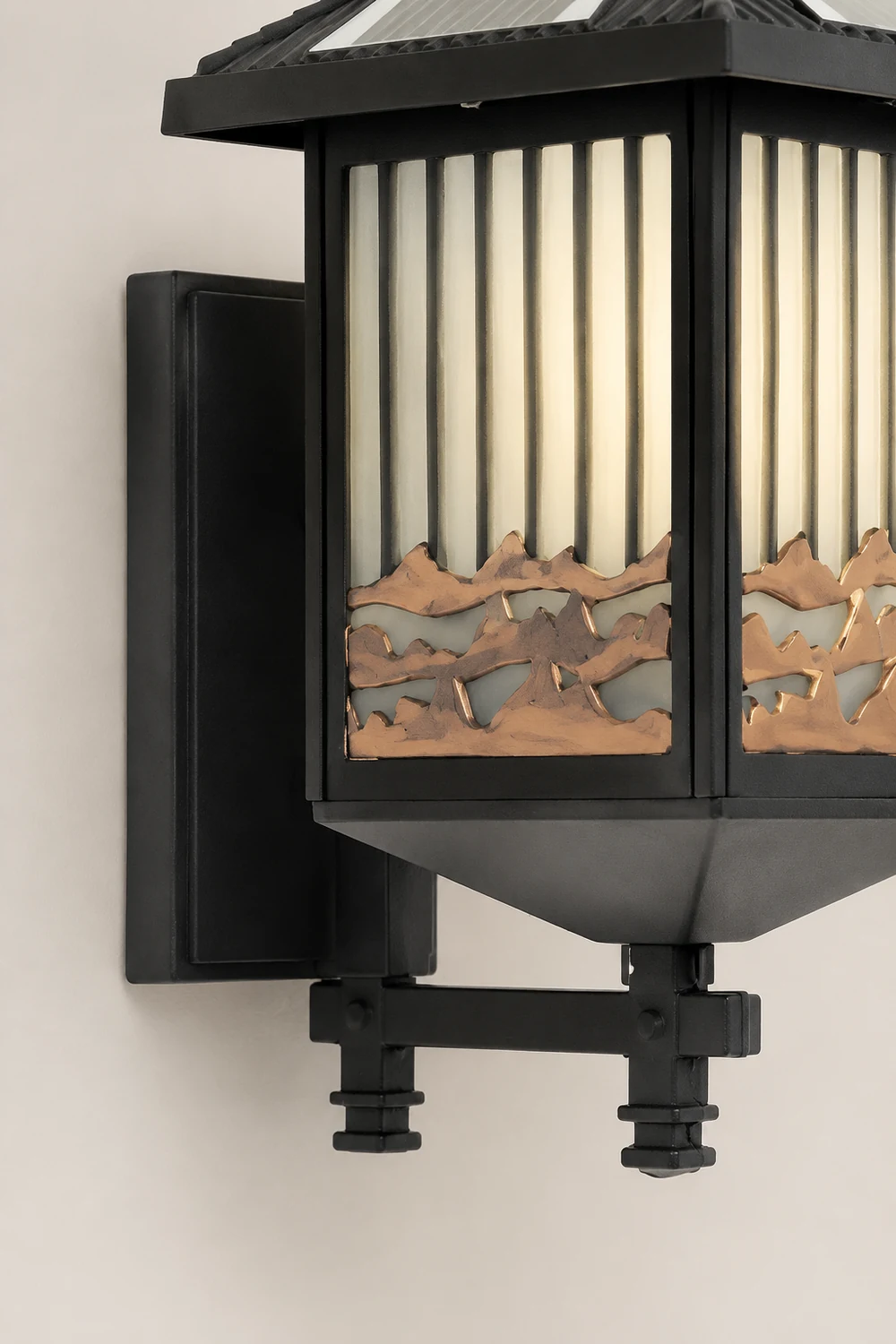 Retro Waterproof LED Black Modern Solar Wall Lights Outdoor Wall Sconce - Lumpaz