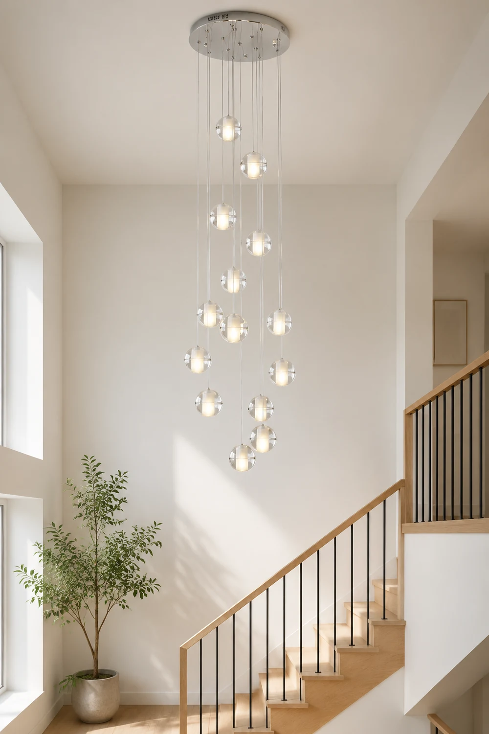 Hailie Modern Multi Clean Globe Pendant Light, Foyer - Lumpaz