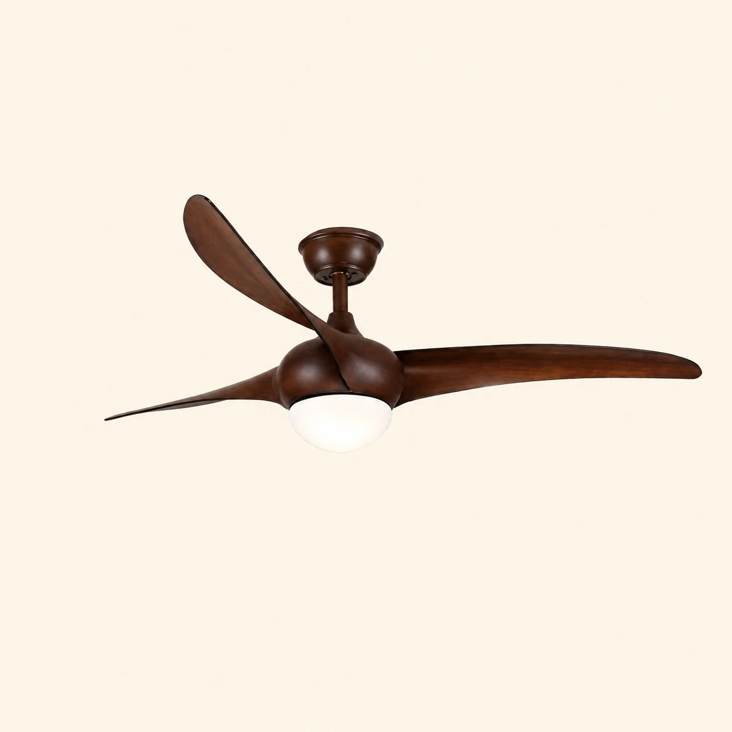 Garner 3-Blade Black & Brown Ceiling Fan with Light, DIA 52'' - Lumpaz