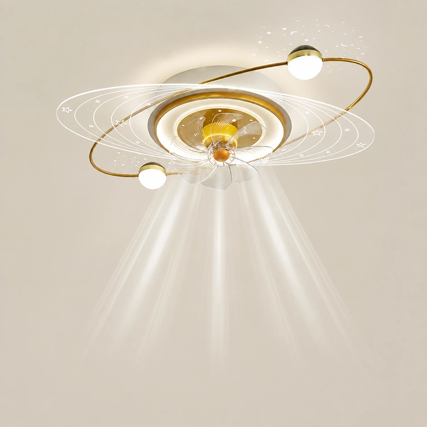 Madina Ceiling Fan with Light, 6 Style, 22"/24" - Lumpaz