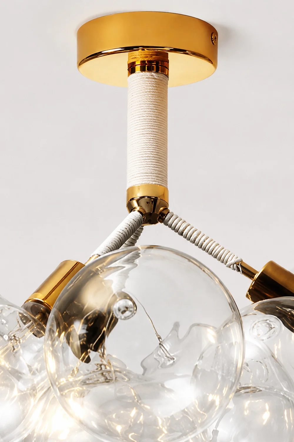 Valentina Modern Multi Globe Acrylic Ceiling Light, Gold/Chrome - Lumpaz