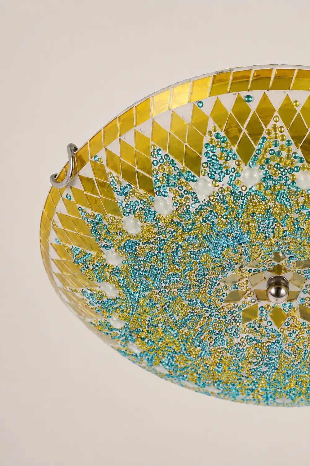 Eryn Modern Mediterranean Glass Flush Mount Ceiling Light Blue/Yellow/White - Lumpaz