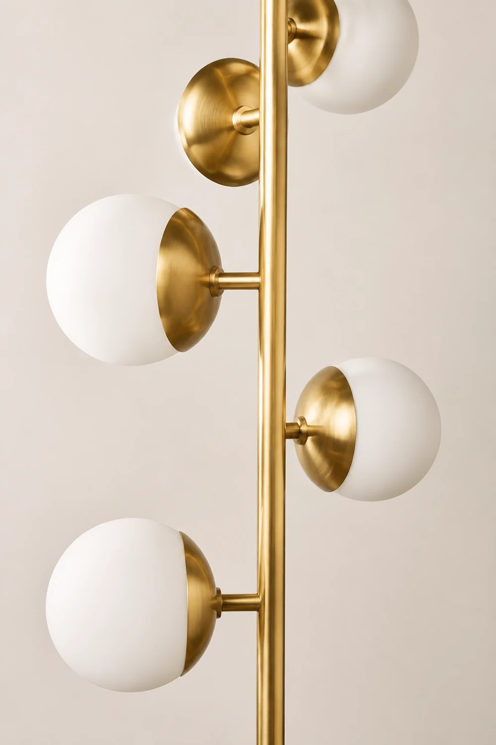 Valentina Floor Lamp Ball Modern, Metal/Ceramic, White/Gold, Living Room - Lumpaz