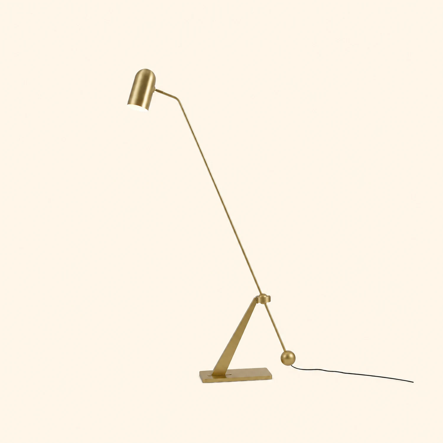 Freja Antique Vintage Lever Metal Fishing Rod Floor Lamp, Brass - Lumpaz