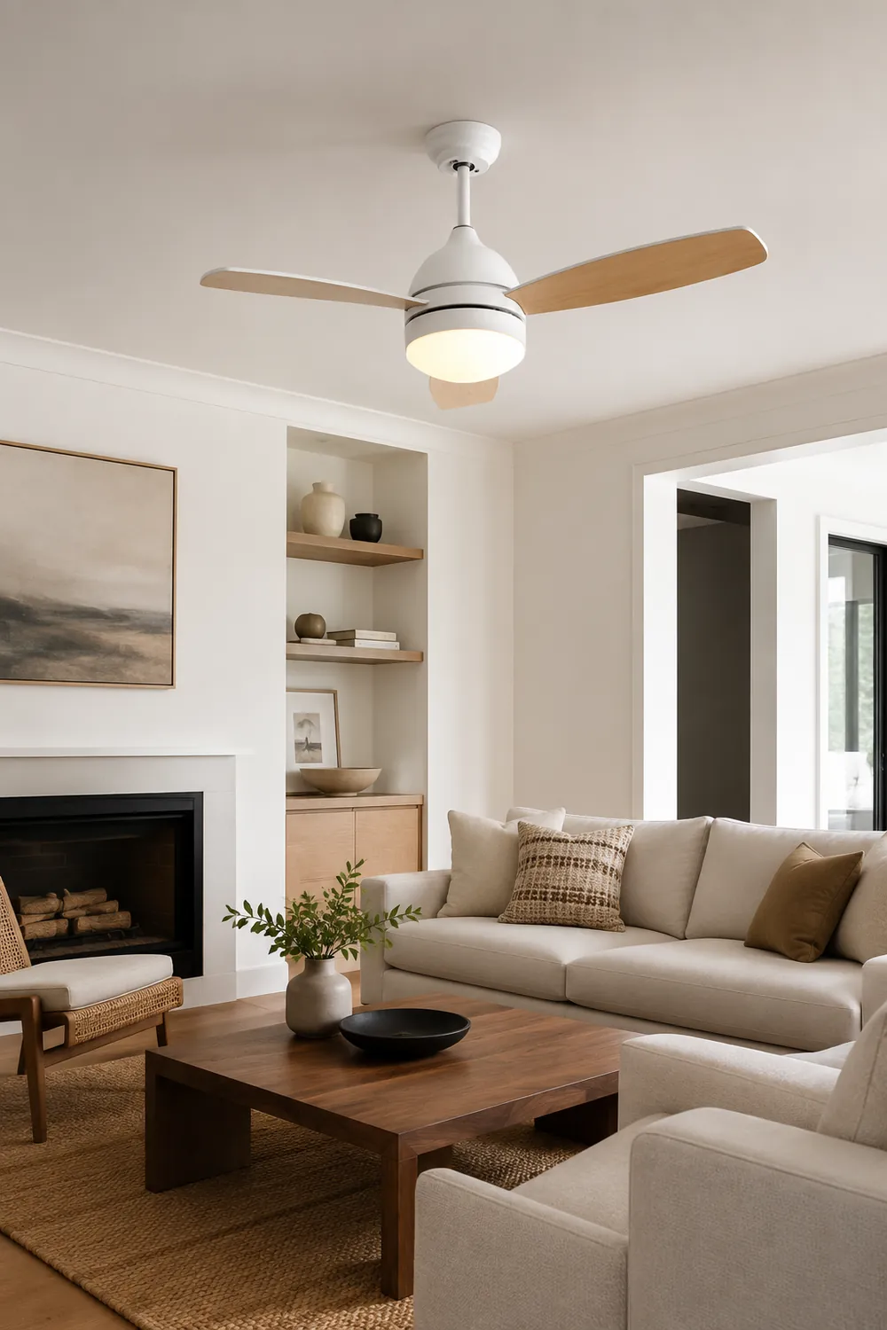 Haydn 3-Blade DC Modern Ceiling Fan with Light, Summer, 41'' - Lumpaz